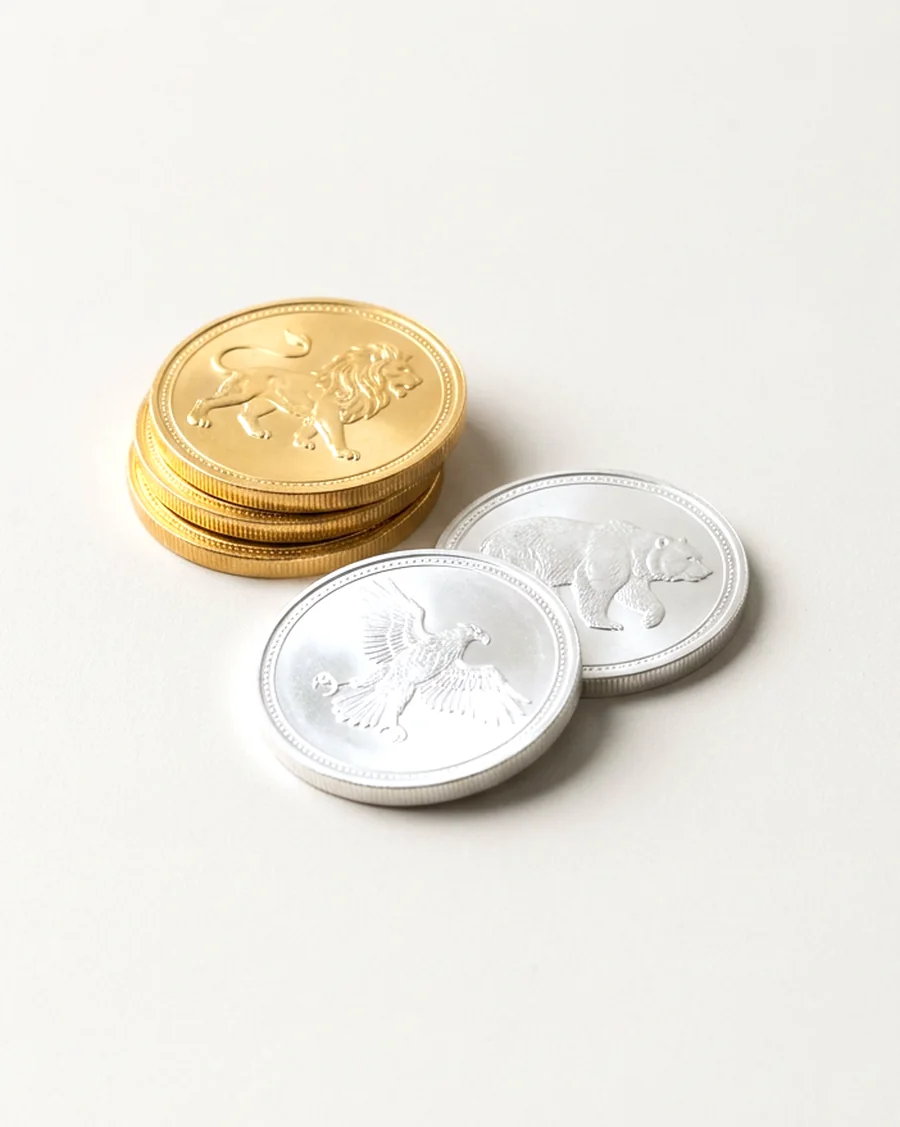 Goldmünzen und Silbermünzen